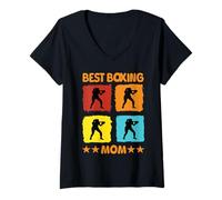 Mujer Best Boxing Mom Boxer Box Mama Artes Marciales Boxeo Camiseta Cuello V