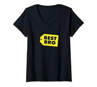 Mujer Best Bro Funny Brother - Gráfico humorístico de Mejor Amigo Mejor Amigo Camiseta Cuello V