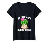 Mujer Best Cactus Dad Saying For Fathers Day Funny Grandpa GNOME Camiseta Cuello V