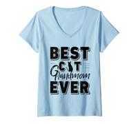 Mujer Best Cat Grandmom Ever Cats Cat Grandma Camiseta Cuello V
