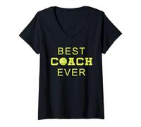 Mujer Best Coach Ever Entrenador Camiseta Cuello V