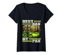 Mujer Best Dad by Par Disc Golf Dad for Men Father's Day Golf Camiseta Cuello V