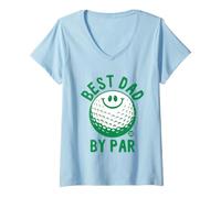 Mujer Best Dad by Par Funny Golf Camiseta Cuello V