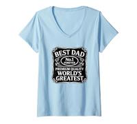 Mujer Best Dad Forever Worlds Greatest Father Dadd Día del Padre Camiseta Cuello V
