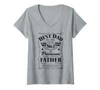 Mujer Best Dad Real Hero Father No1 Dad Birthday Fathers Day Camiseta Cuello V