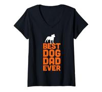 Mujer Best Dog Dad Ever - Staffordshire Bull Terrier Staffie Camiseta Cuello V