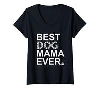 Mujer Best Dog Mama Ever Shirt,Dog Mama Shirts for Women,Dog Mama Camiseta Cuello V