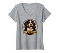Mujer Best Friend - Perro de montaña de Berna Camiseta Cuello V
