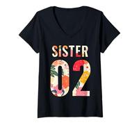 Mujer Best friends Besties Sister 02 Floral Matching Bestie Sister Camiseta Cuello V