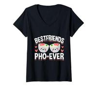 Mujer Best Friends Pho Ever Funny Noodle Friendship Gift Camiseta Cuello V