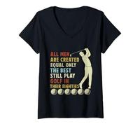 Mujer Best Men Play Golf 80 Cumpleaños Todos los Hombres Creados Igual Camiseta Cuello V