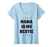 Mujer Best Mom Moms Mama is my Bestie - Best Friend Mother's Day Camiseta Cuello V