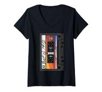 Mujer Best of 1972 Casete de Música Mixtape 1970s Party Tape Camiseta Cuello V