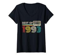 Mujer Best Of 1993 Classic Birthday 1993 Cassette Tape Vintage Camiseta Cuello V
