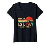 Mujer Best Of Est 1971 Limited Edition Vintage Year 1971 Birthday Camiseta Cuello V