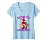 Mujer Best Teacher Grandma GNOME with Books For Teacher Mom Saying Camiseta Cuello V