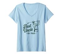 Mujer Best Uncle by Par Funny Golf Swing Pun Humor Diseño Camiseta Cuello V