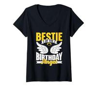 Mujer Bestie del Ángel del Cumpleaños Mejor Amigo Bestia Besties Camiseta Cuello V