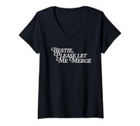 Mujer Bestie Please Let Me Merge Lanes Coche Divertido Chiste Viral Meme Camiseta Cuello V