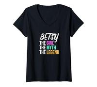 Mujer Betsy The Girl The Myth The Legend Nombre Divertido Camiseta Cuello V