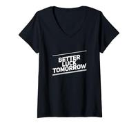 Mujer Better Luck Tomorrow Mensajes de Texto Divertidos Citas Divertidas de la Suerte Camiseta Cuello V
