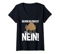 Mujer Bevor Du Fragst Nein Morgenmuffel Lustig Tauer Spruch Camiseta Cuello V