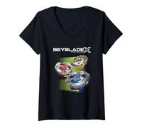 Mujer Beyblade X Team Persona X Logo Camiseta Cuello V