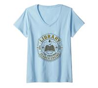 Mujer Biblioteca Motor de búsqueda Original Bibliotecario Amante de los Libros Camiseta Cuello V
