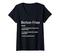 Mujer Bichon Frise Dog Breed Definition Cute Puppy Bichon Frise Camiseta Cuello V