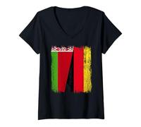 Mujer Bielorrusia Alemania Media Bandera Bielorrusa Alemana Unidad Orgullo Camiseta Cuello V