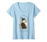 Mujer Bien Leído Mujer Amante De Libros Lector Literatura Bibliófilo Camiseta Cuello V