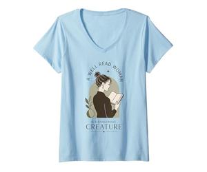 Mujer Bien Leído Mujer Amante De Libros Lector Literatura Bibliófilo Camiseta Cuello V