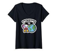 Mujer Bienvenido a Clown World Humor sarcástico Divertido Camiseta Cuello V