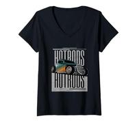 Mujer Big Block Vintage Retro Muscle Cars, Custom V8 Hot Rod Camiseta Cuello V