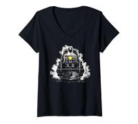 Mujer Big Boy 4014 Train Engineer Steam Train Conductor American Camiseta Cuello V