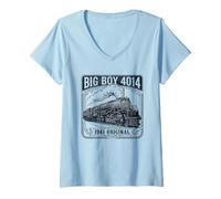 Mujer Big Boy 4014 Train Engineer Steam Train Conductor American Camiseta Cuello V