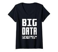 Mujer Big Data Scientist Auto-irónico Data Nerd Design Texto Blanco Camiseta Cuello V