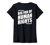 Mujer Big Fan of Human Rights Camiseta Cuello V