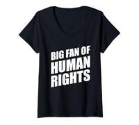 Mujer Big Fan of Human Rights Camiseta Cuello V