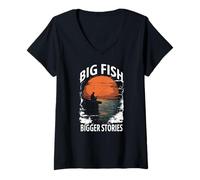Mujer BIG FISH BIGGER STORIES Camiseta Cuello V