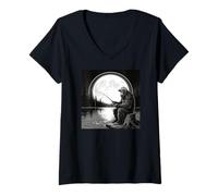 Mujer Big Foot Fishing, Cool Fishing Fisherman Bigfoot Sasquatch Camiseta Cuello V