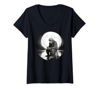 Mujer Big Foot Fishing, Cool Fishing Fisherman Bigfoot Sasquatch Camiseta Cuello V