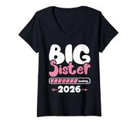 Mujer Big Sister Loading 2026 Promoted To Big Sister Est 2026 Kids Camiseta Cuello V