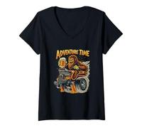 Mujer Bigfoot Hot Rod Driver Cerveza Monster Truck Offroad Ape Camiseta Cuello V