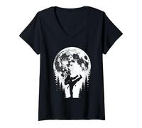 Mujer Bigfoot Karate Luna Camiseta Cuello V