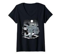 Mujer Bigfoot Ness Mothman Wendigo Monstruos Lindo Cryptid Camiseta Cuello V