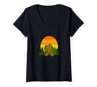 Mujer Bigfoot Sasquatch Nuevo Hampshire Maine Vermont City State Camiseta Cuello V