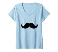 Mujer Bigote Camiseta Cuello V