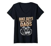 Mujer Bike Guys Make The Best Dads Día del Padre Mecánico Motorista Papá Camiseta Cuello V
