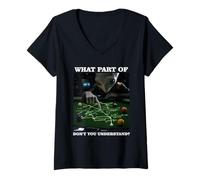 Mujer Billiards Physics Alien Nerd Pool Player Camiseta Cuello V